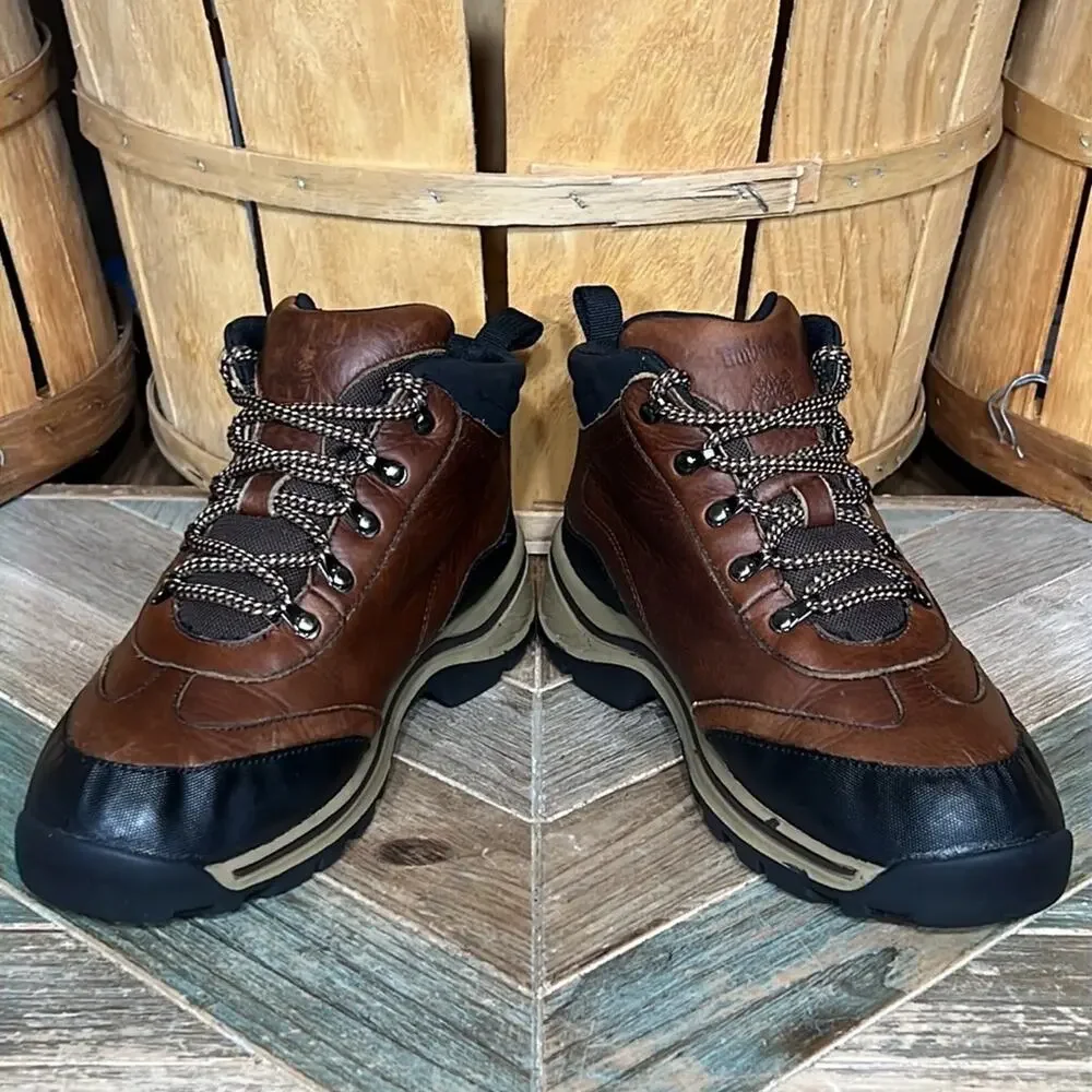 Timberland Backroads Brown Leather Waterproof Lace-Up Hiking Boots Youth 5.5